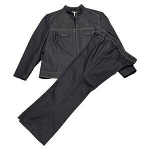 NYGARD 2-Piece Set Designer Grey Business Casual Jacket & Pants Set Womens 16P